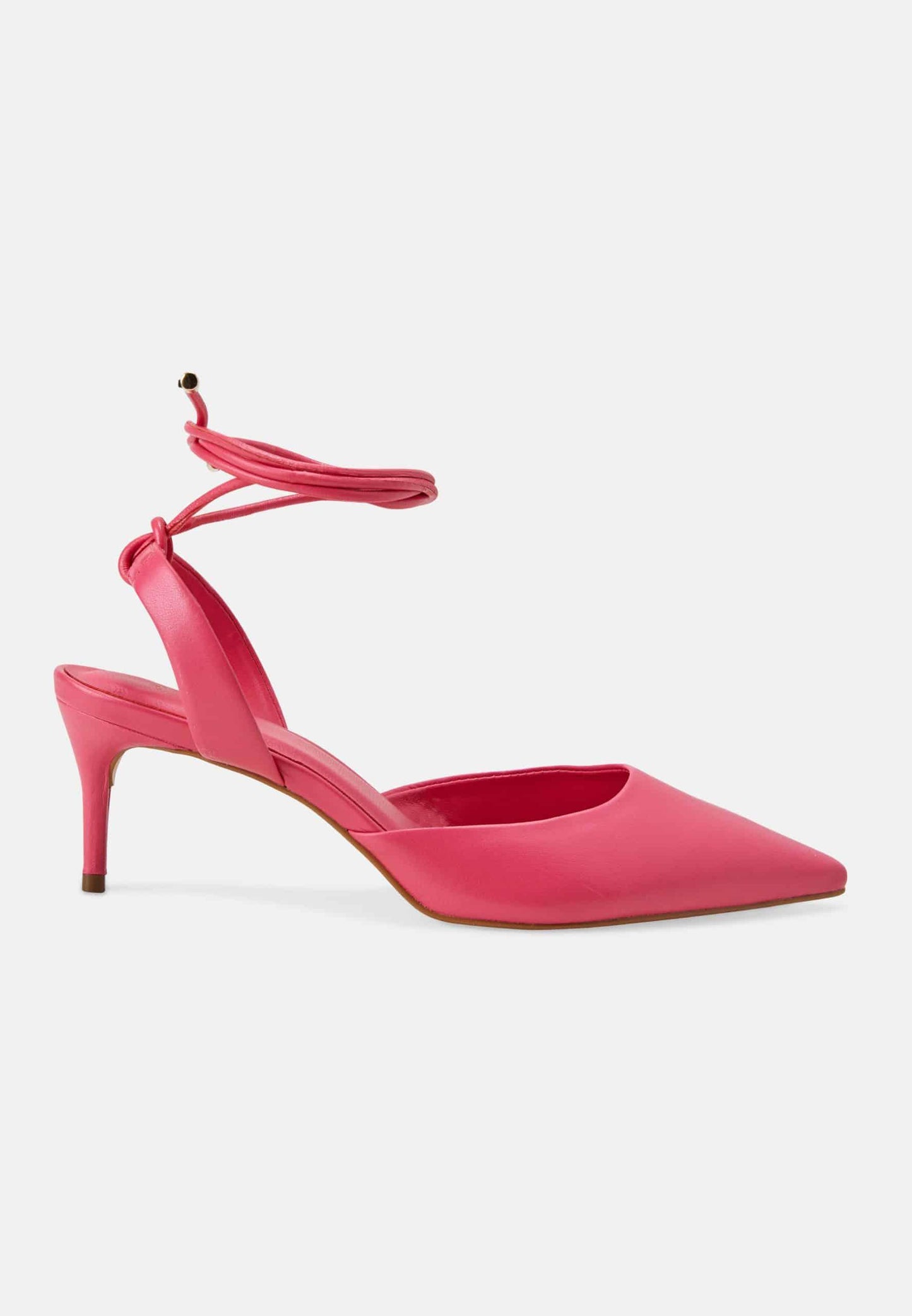 Ladies Pink Pointed Toe Slingback High Heel Sandals