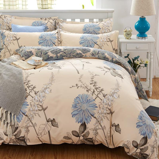 Floral Print Double Duvet Cover and Pillowcases and  Sheet Set