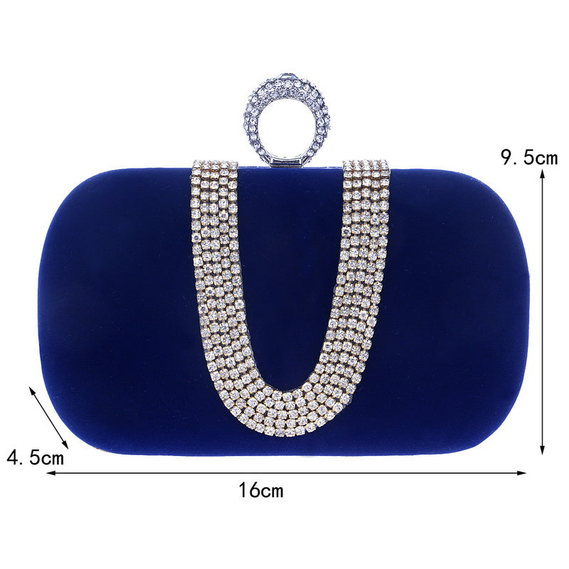Ladies Luxury Velvet Evening Clutch Bag