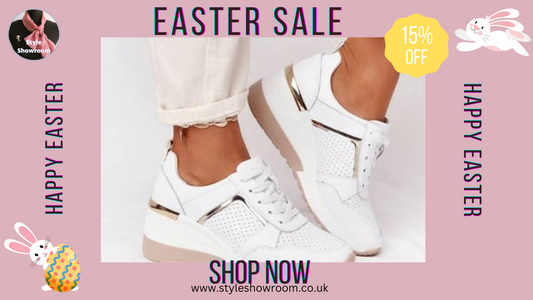 Easter Sale 15% Off at Style Showroom. Minimum purchase of £20.00. Free Shipping for all items over £7.00.