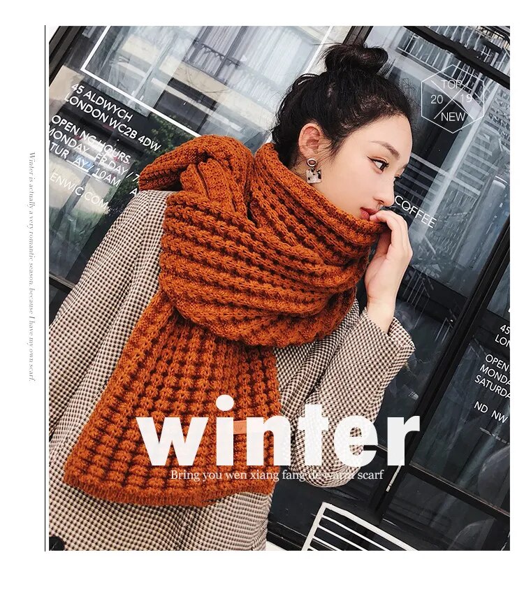 Ladies Thick Winter Knitted scarf