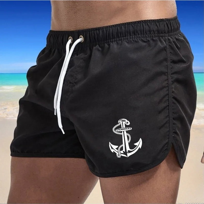 Men's Trendy Summer Quick Drying Shorts with Anchor Logo