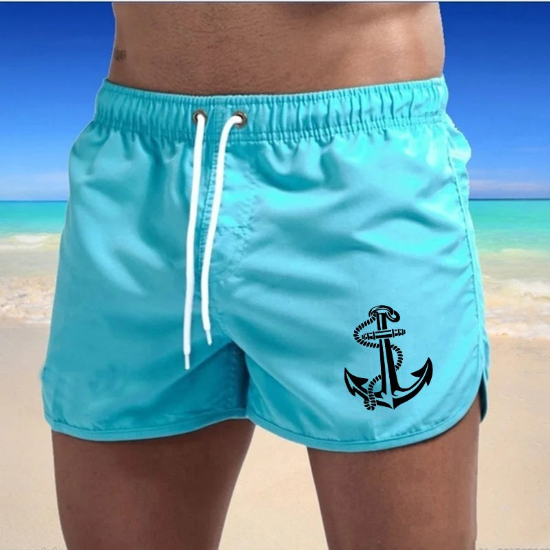 Men's Trendy Summer Quick Drying Shorts with Anchor Logo