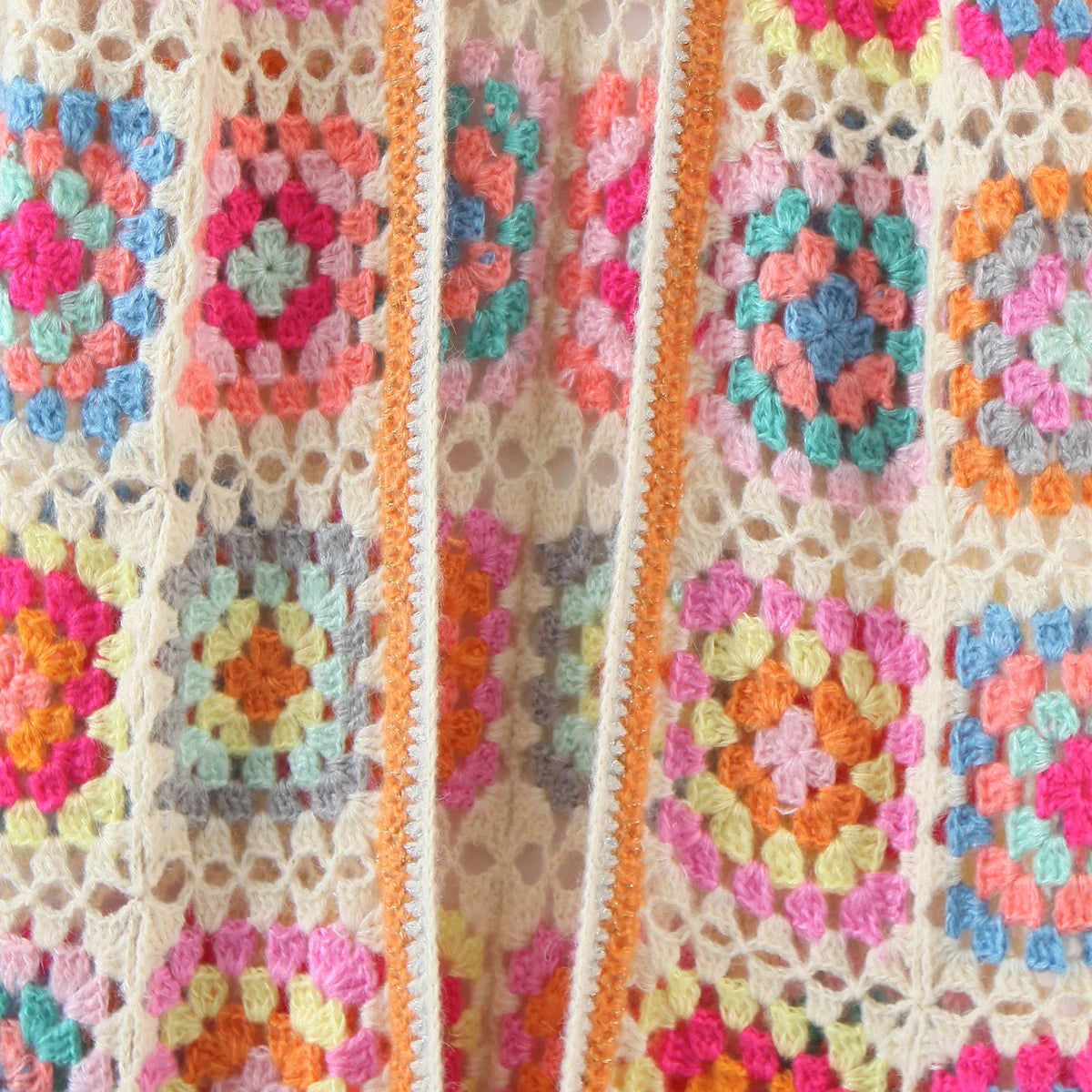 Ladies Vintage BOHO Crochet Cardigan