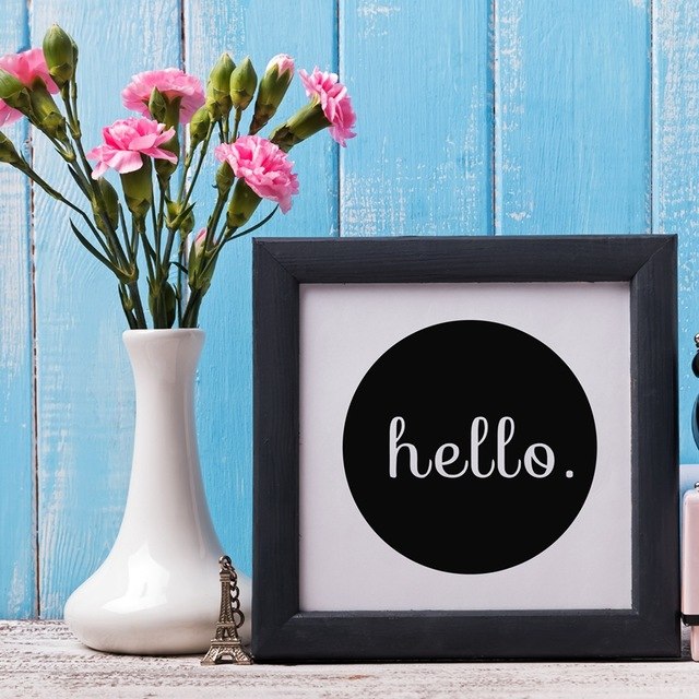Hello Quote Canvas Art Print Painting Poster