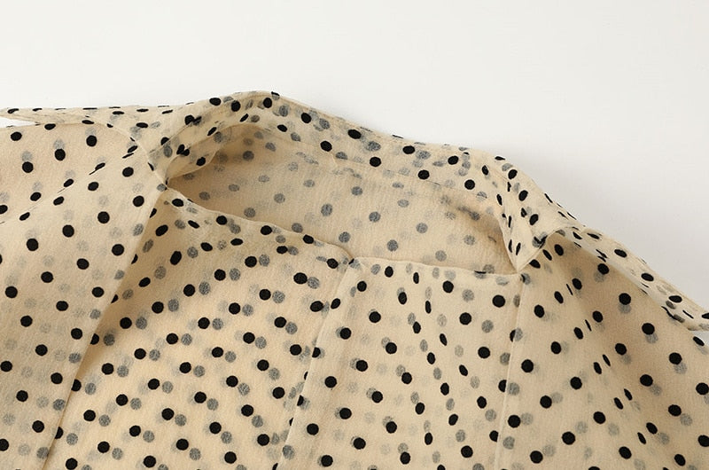 Ladies Trench Coat With Polka Dot Print
