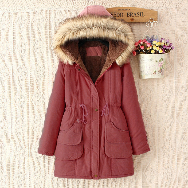 Ladies Warm Winter Parka Style Coat