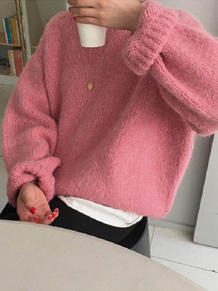Womens Wool and Acrylic Puff Sleeve Jumper