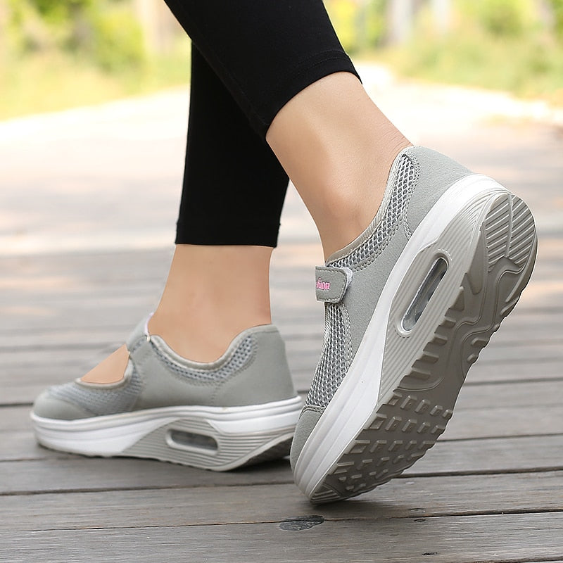 Ladies Grey Fashionable Comfortable Lightweight Trainers 