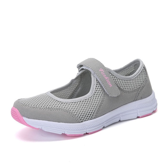 Ladies Grey Fashionable Comfortable Lightweight Trainers